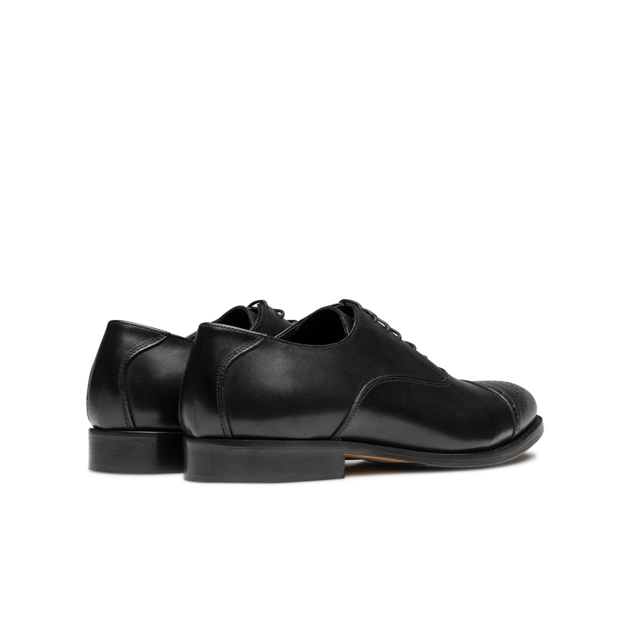Rossonapoli Oxford Cap Toe Semi-Brogue · Cuir · Nero, vue 3