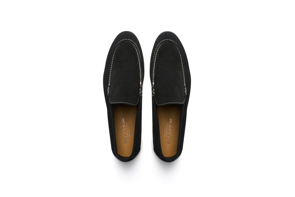 Mocassins Été Daim Italien – Noir Élégance