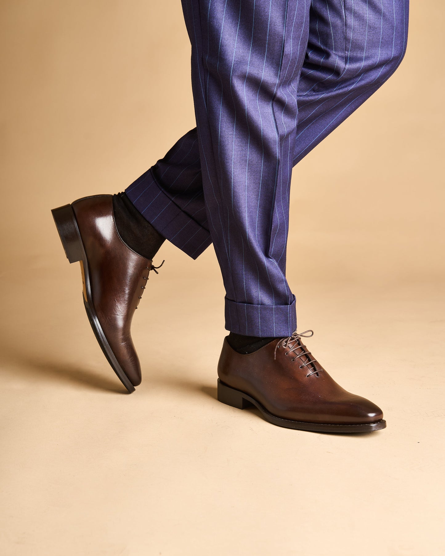 Wholecut Oxford Vittorio · Cuir de Veau · Marrone – Bocchus Firenze, vue 8