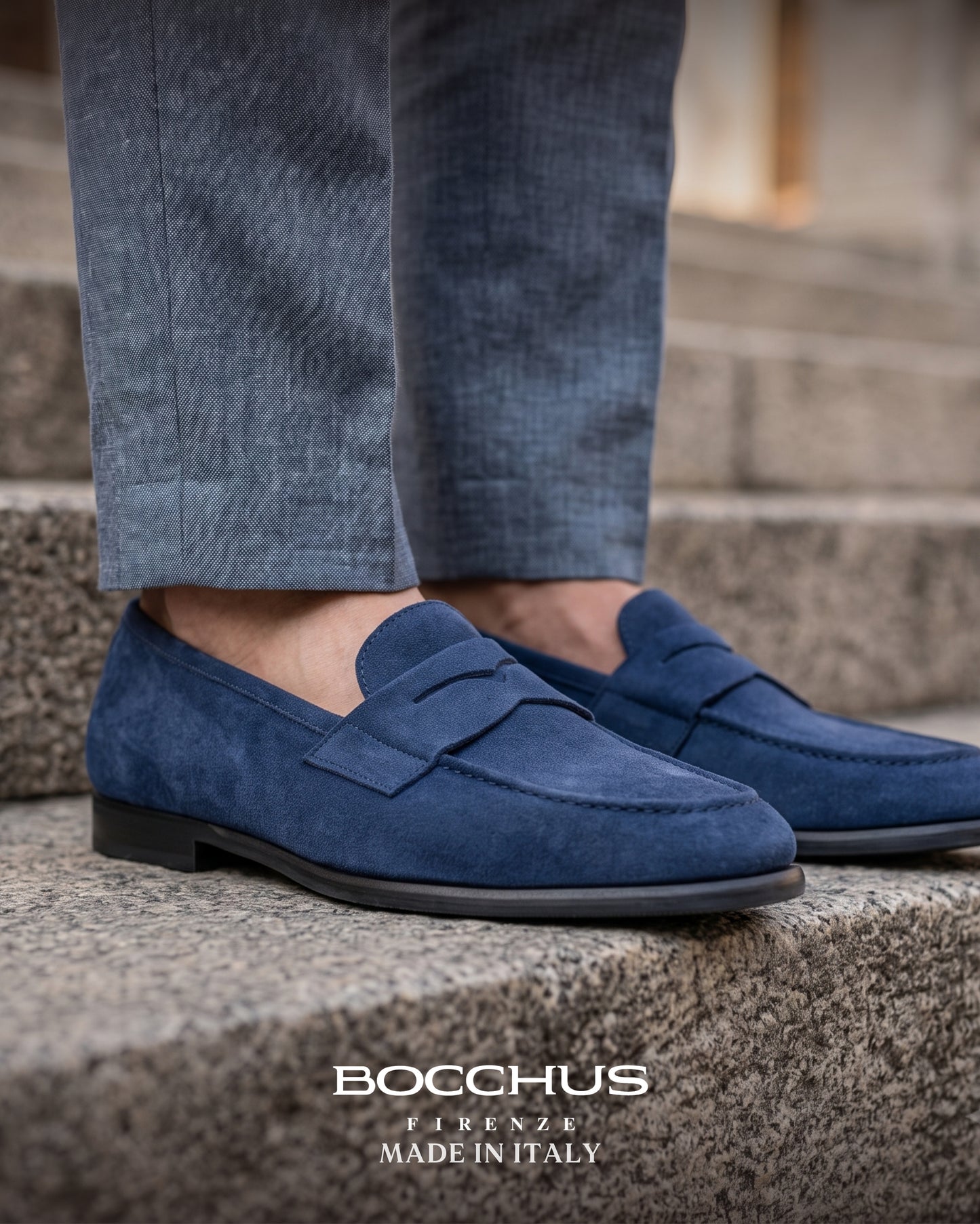 Penny Loafer · Veau Velours · Blu