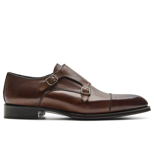 Chaussure Homme - Double Monk Cap Toe Calf Marrone