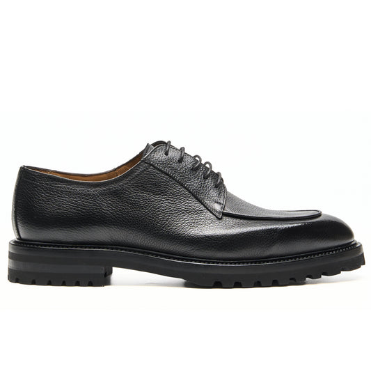 Chaussure Homme - Derby Cuir de Veau Grainé Premium Noir