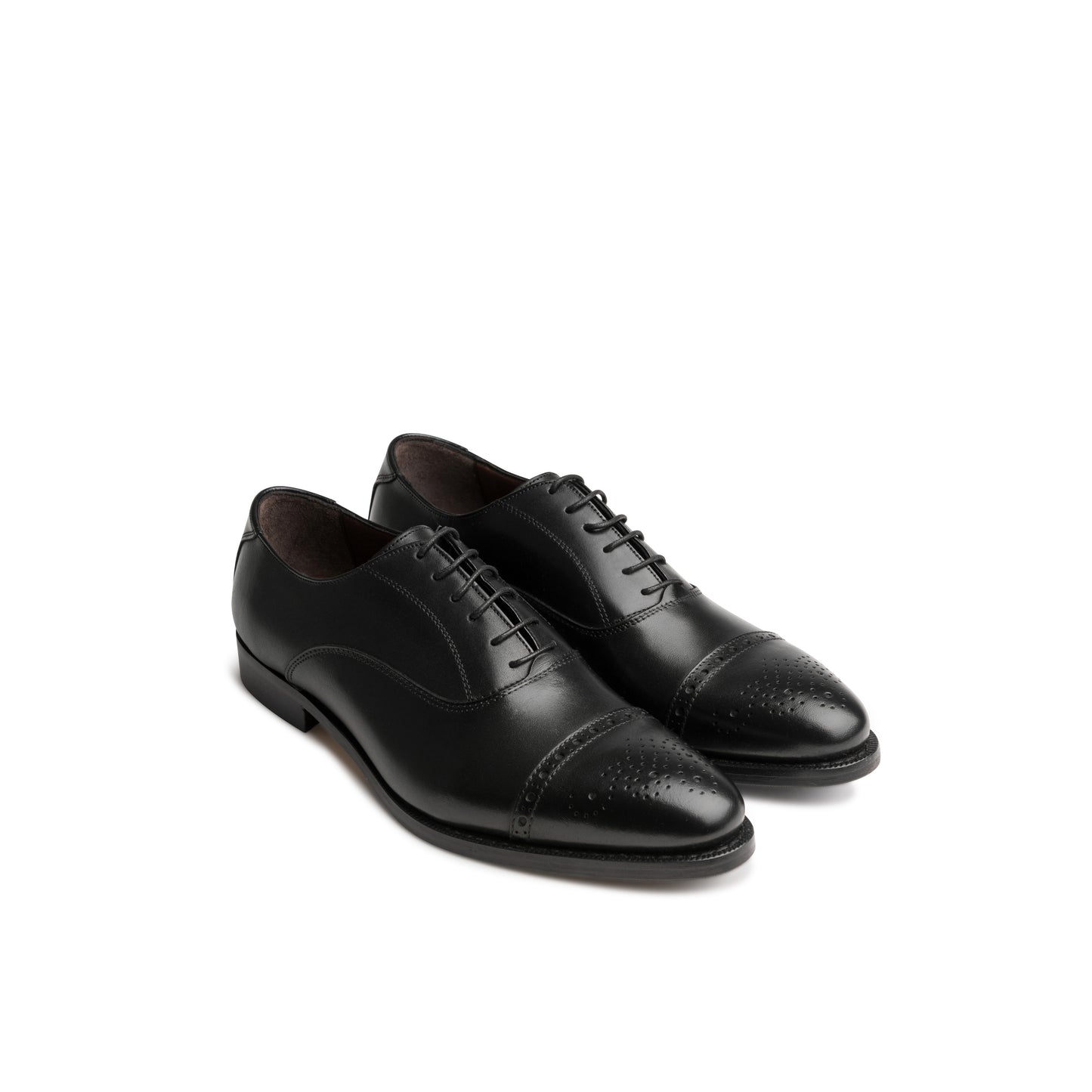 Chaussure Homme - Oxford Cap Toe Semi Brogue Nero