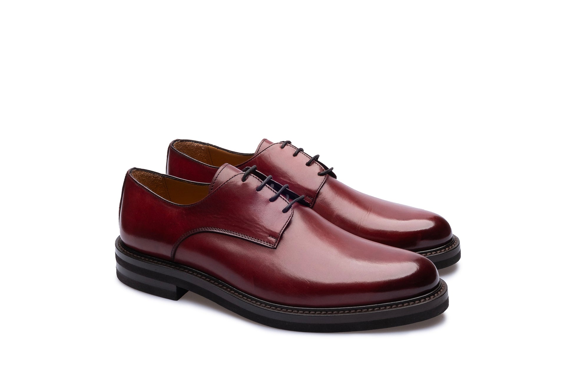 Rossonapoli Derby Vibram · Cuir · Bordeaux, vue 2