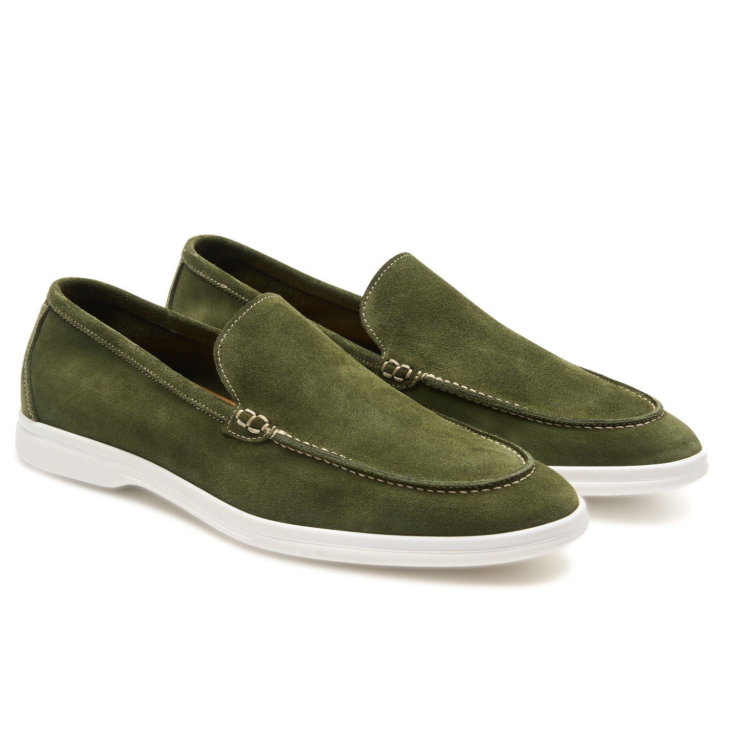 Mocassins Été Daim Italien – Vert Loden Exclusif