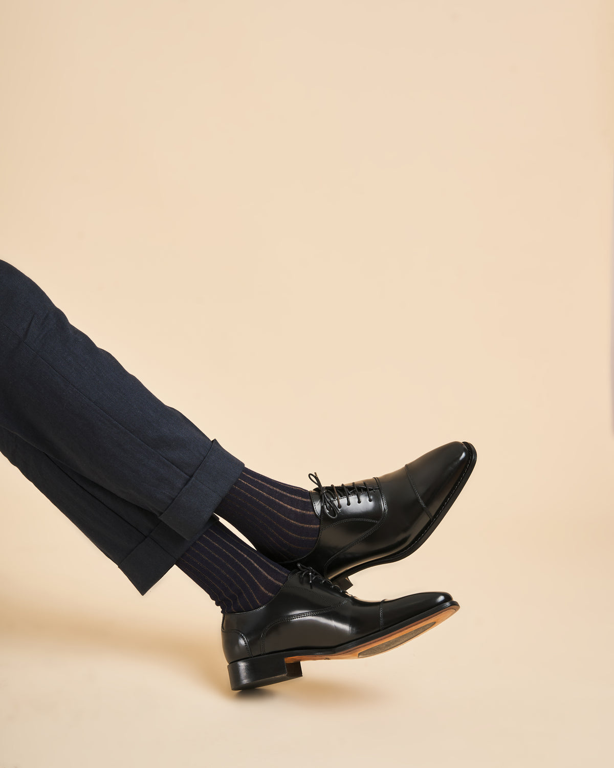 Oxford Cap Toe · Cuir Abrasivato · Nero – Bocchus Firenze, vue 5
