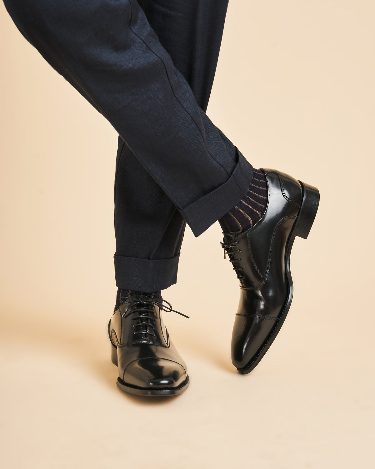 Oxford Cap Toe · Cuir Abrasivato · Nero – Bocchus Firenze, vue 7