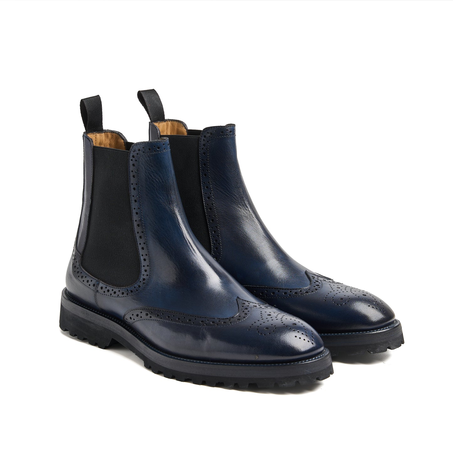 Chaussure Homme - Chelsea Boots Wingtip Vibram Bleu