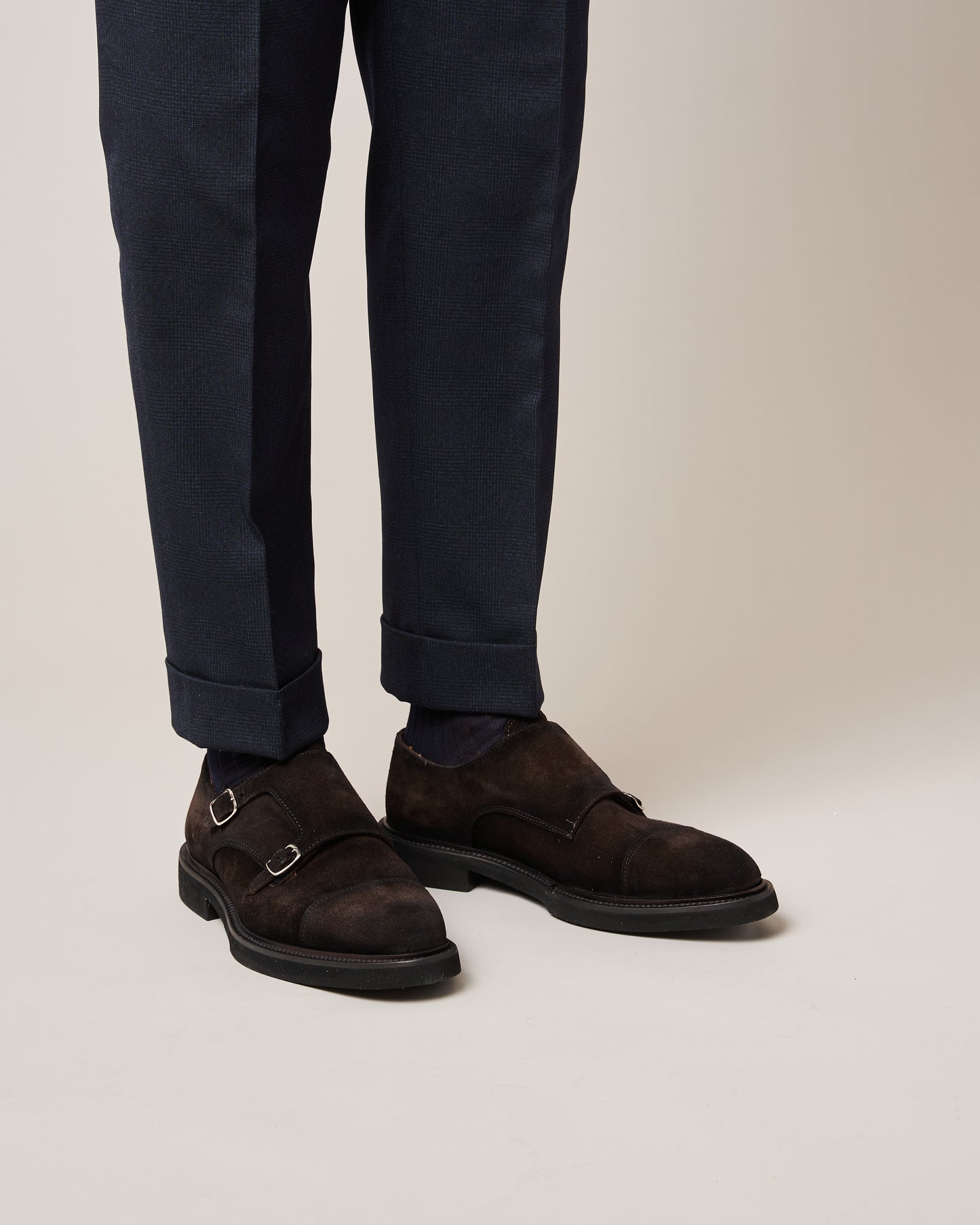 Chaussure Homme - Double Monk Veau Velours Moro