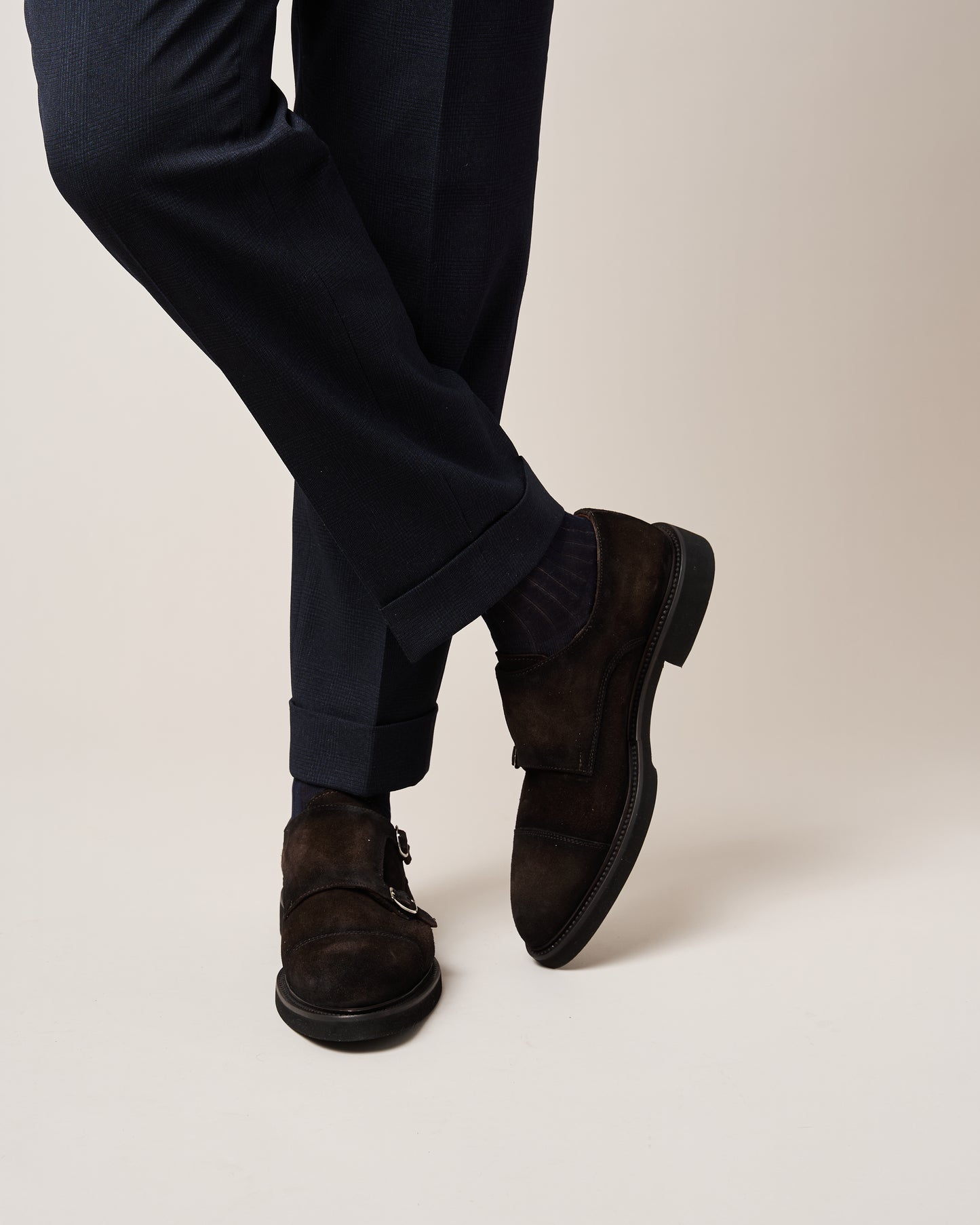Chaussure Homme - Double Monk Veau Velours Moro