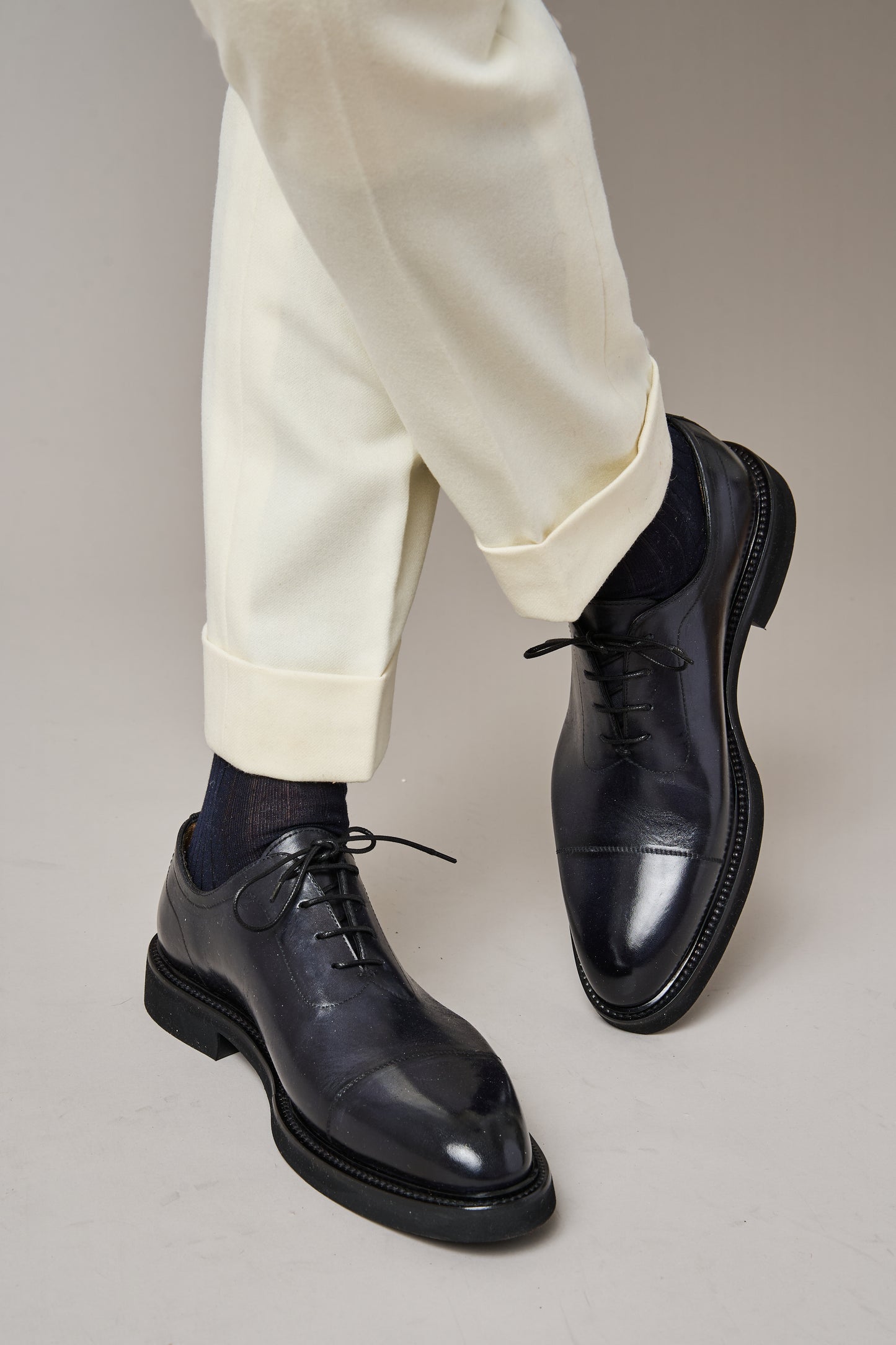 Chaussure Homme-  Oxford Calf Gris Fumo