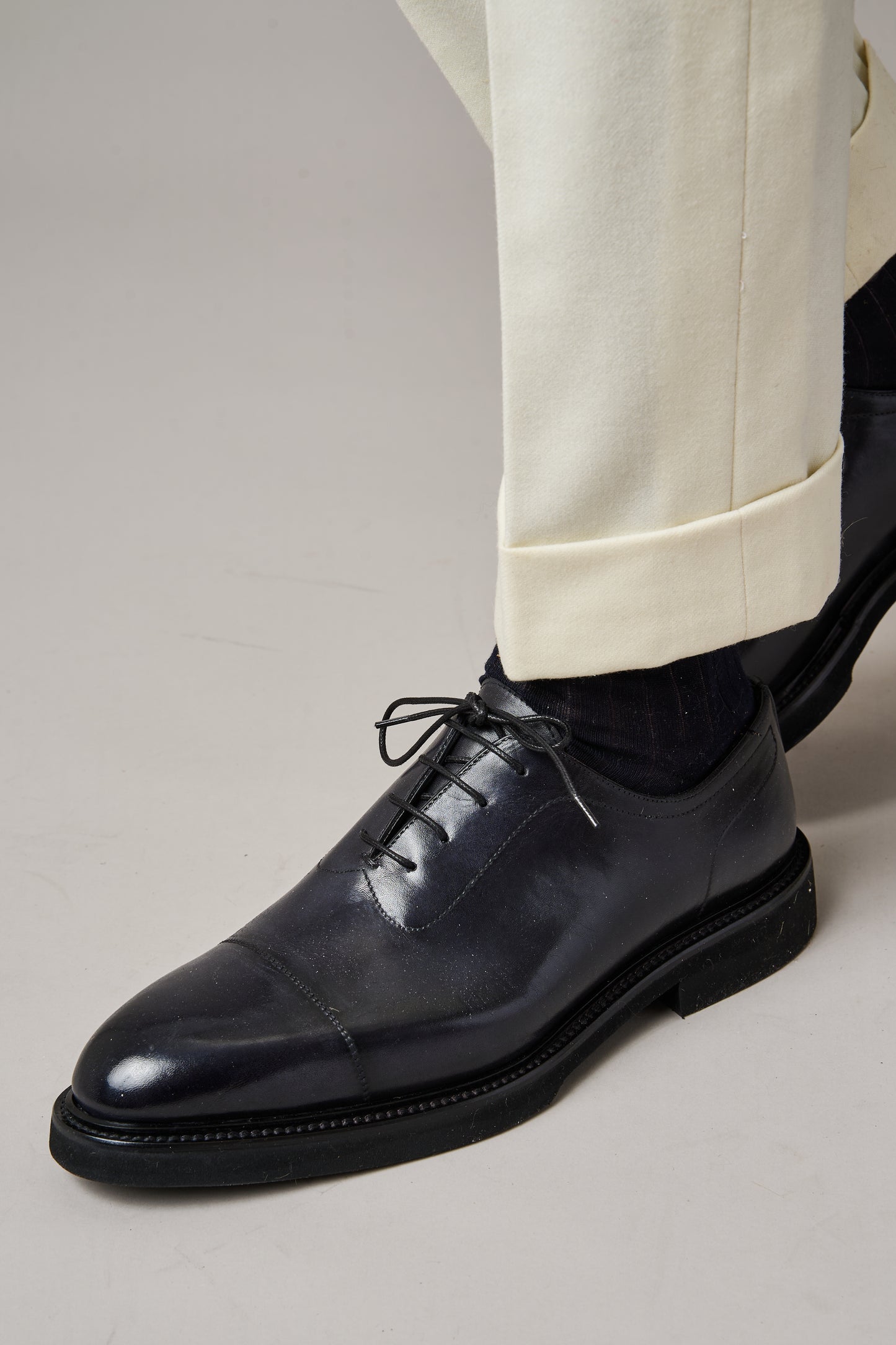 Chaussure Homme-  Oxford Calf Gris Fumo