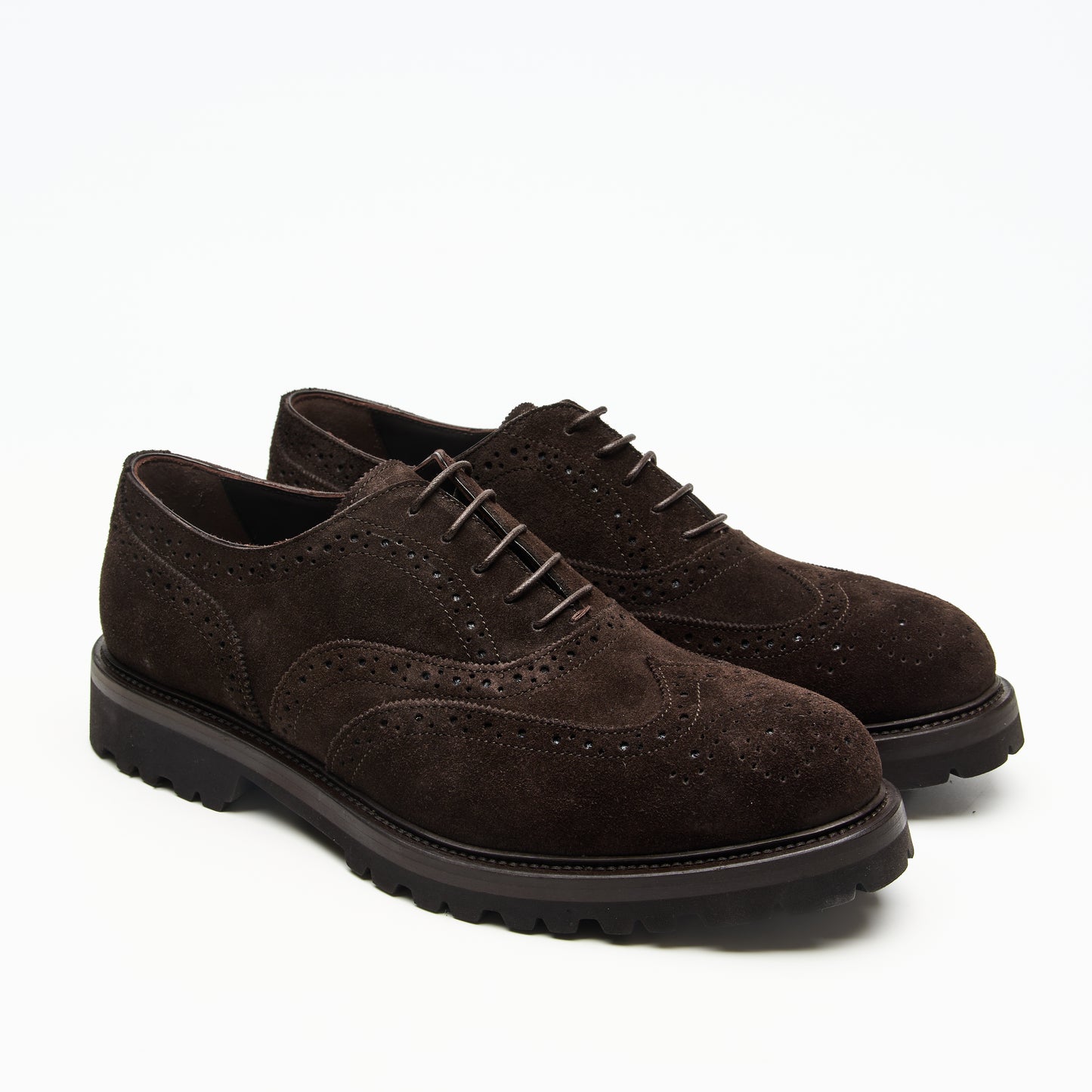 Chaussure Homme - Oxford Wingtip Veau Velours Brown