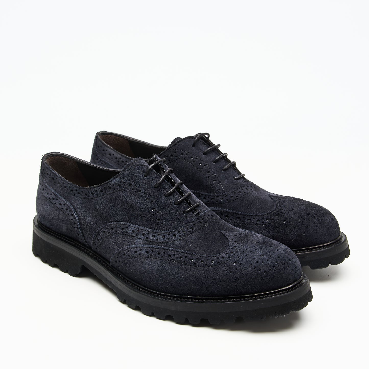 Chaussure Homme - Oxford Wingtip Veau Velours Blue