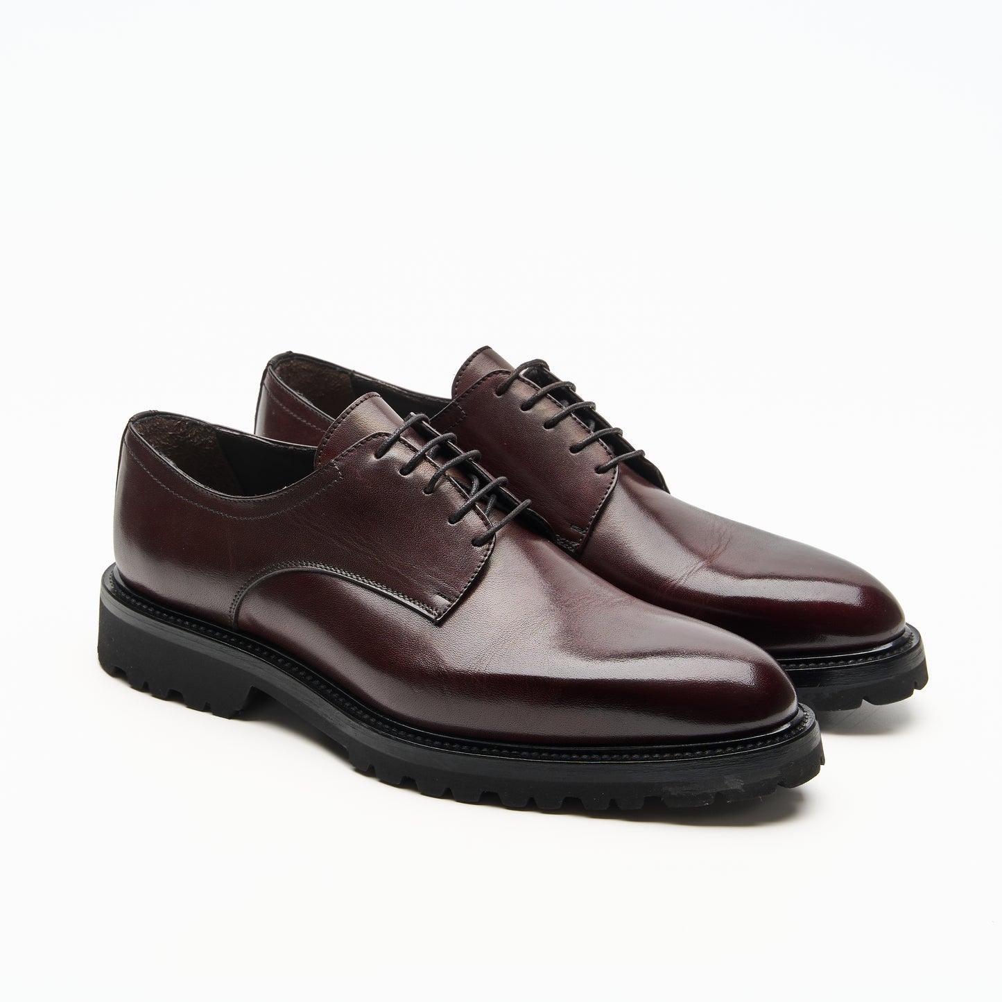Chaussure Homme- Derby Cuir de Veau Bordeaux