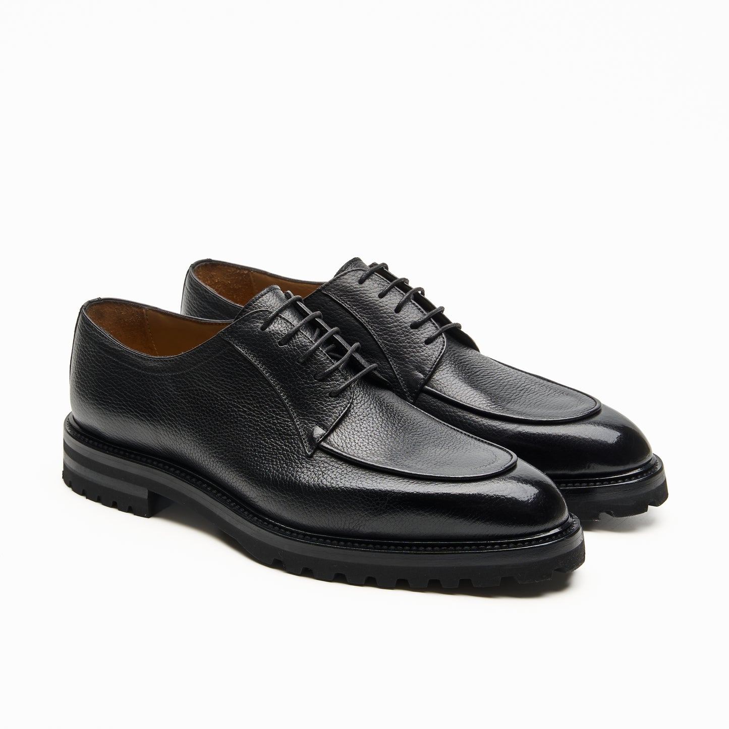 Chaussure Homme - Derby Cuir de Veau Grainé Premium Noir