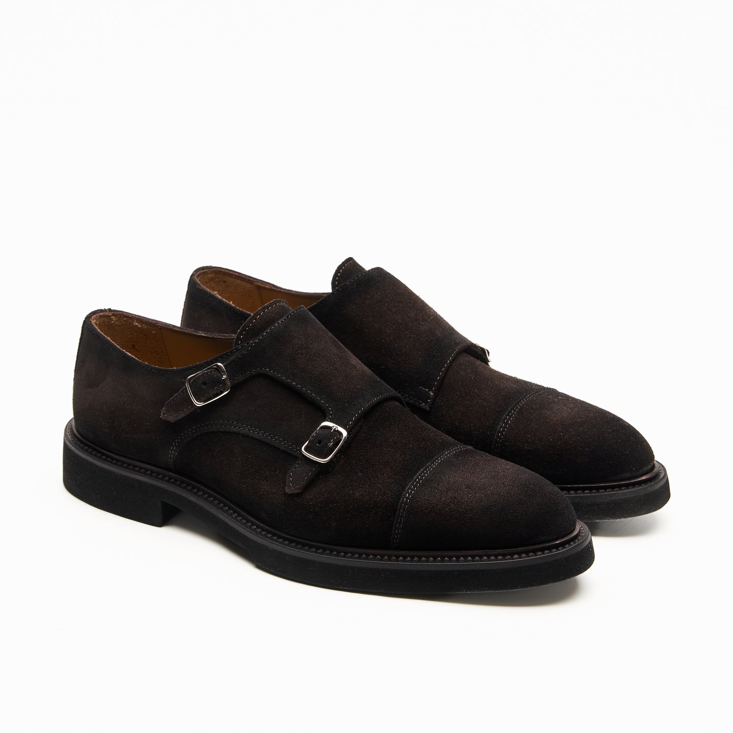 Chaussure Homme - Double Monk Veau Velours Moro
