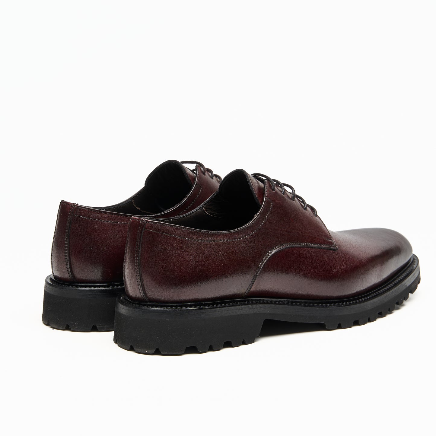 Chaussure Homme- Derby Cuir de Veau Bordeaux