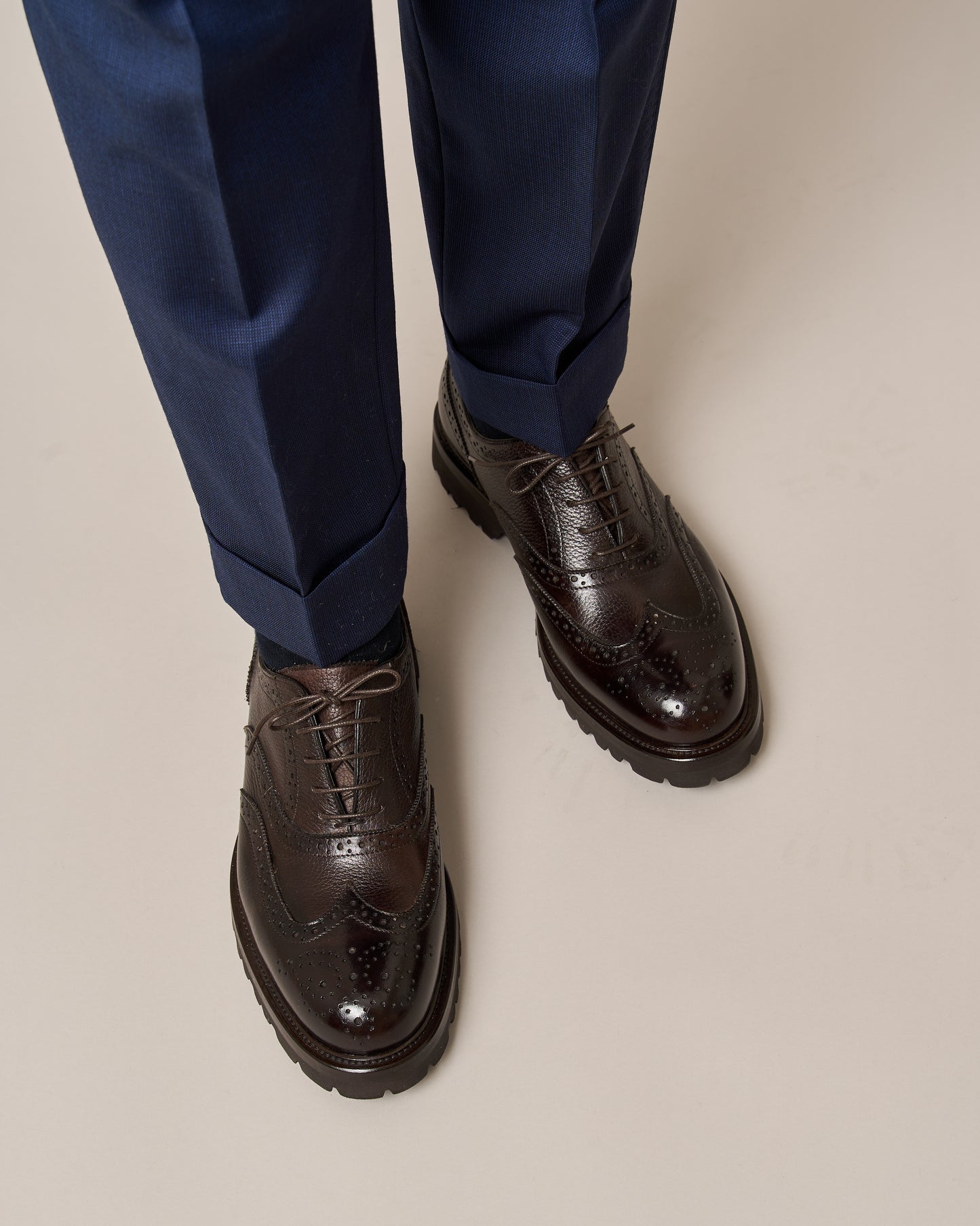 Chaussure Homme - Oxford wingtip Cuir de Veau Grainé premium T-Moro