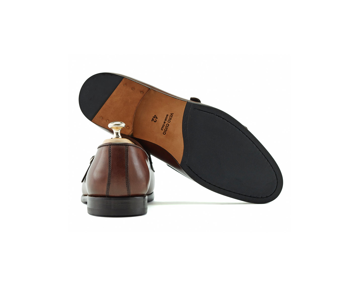 Chaussure Homme - Double Monk Loafer Belge Marrone