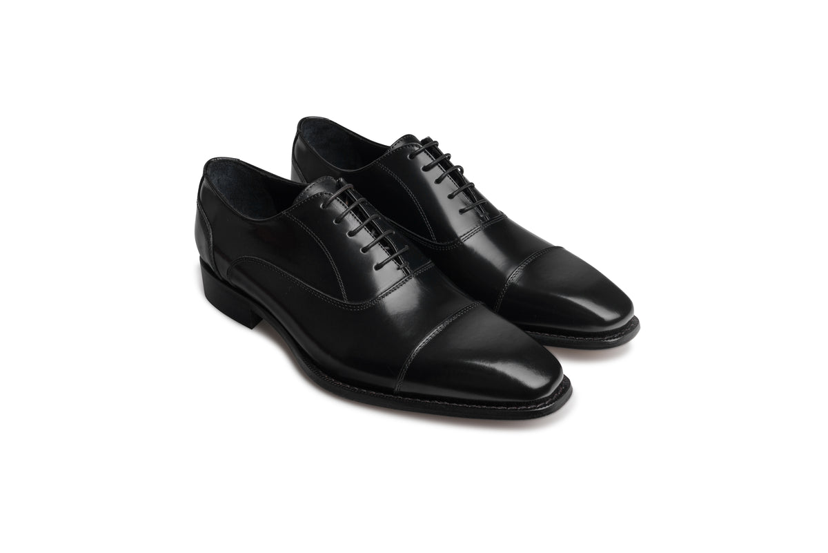 Oxford Cap Toe · Cuir Abrasivato · Nero – Bocchus Firenze, vue 2