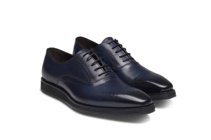 Oxford Casual Comoda · Cuir de Veau · Blu